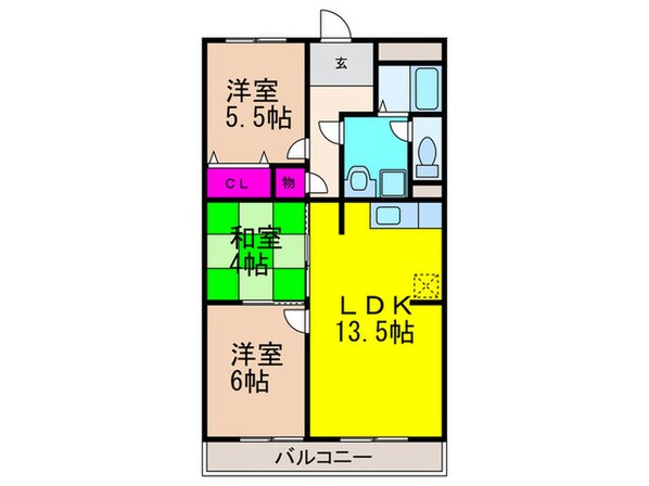 高槻アカシヤハイツの物件間取画像